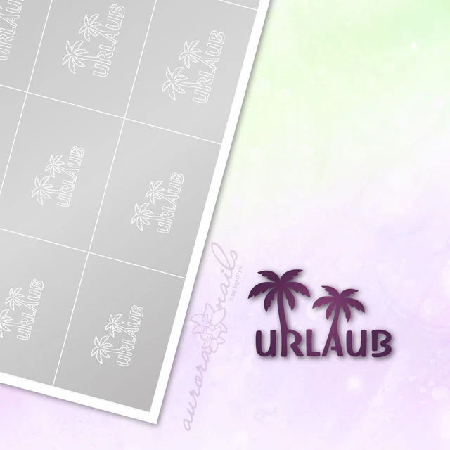 Stencil per aerografo e nailart M499 vacanze estive spiaggia palma 40 pz.