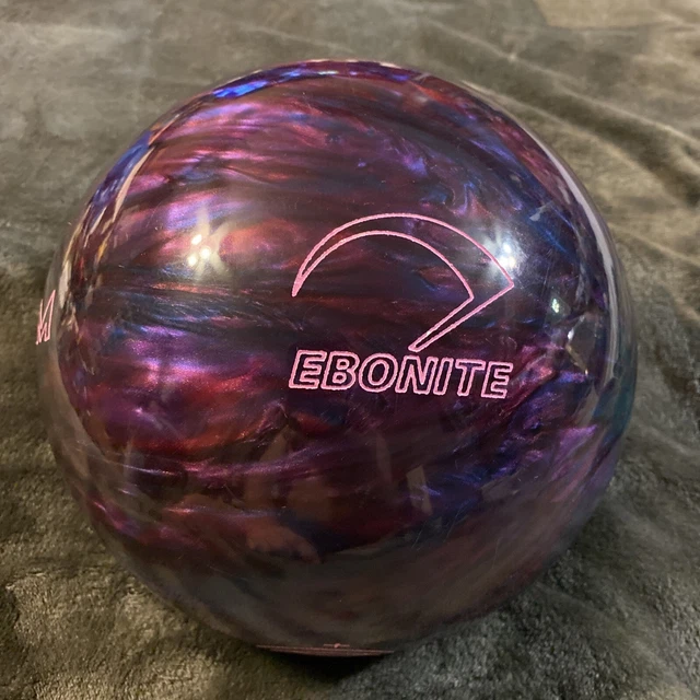 Vintage Ebonite Maxim Purple Swirl Undrilled Bowling Ball 16 Lb. Beautiful Ball