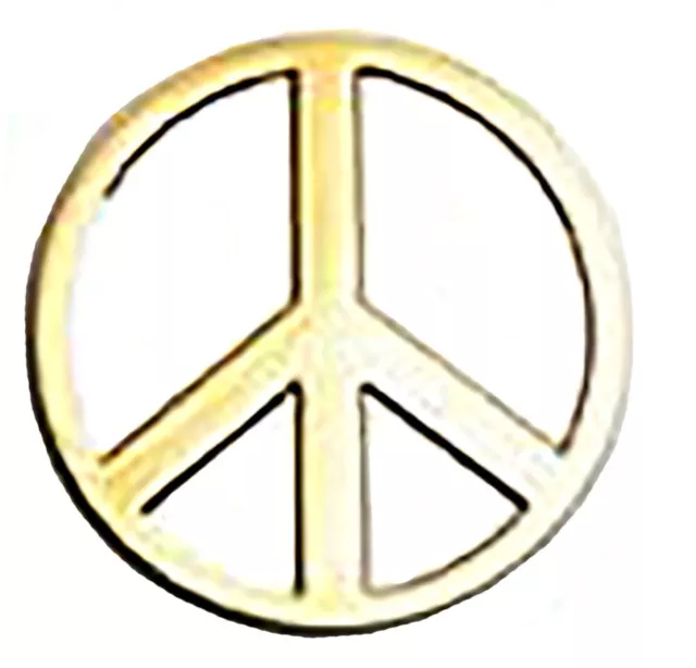 Gold Peace Sign Bike Motorcycle Hat Cap Lapel Pin HP4996G