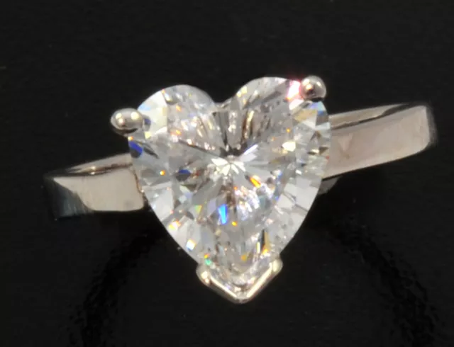 Bague coeur 2 ct haut vintage russe CZ simulant moissanite SS taille 11