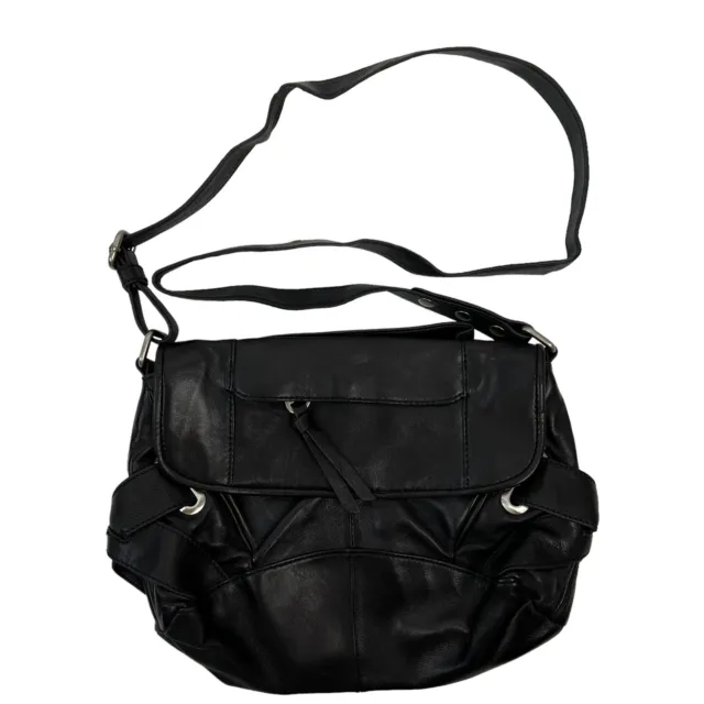 Perlina Leather Crossbody Handbag Black Style Purse Bag Soft Buttery Adjustable