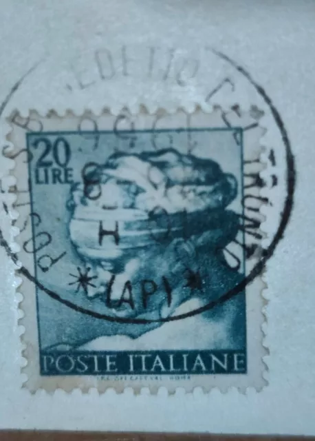 Francobollo - Michelangiolesca - 1961 Lire 20 poste italiane. Rara