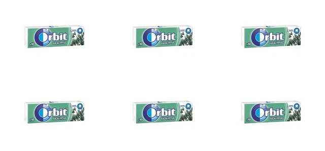 6 gomme da masticare al gusto Orbit EUKOLUPTUS, 0,5 once. (14 g.)