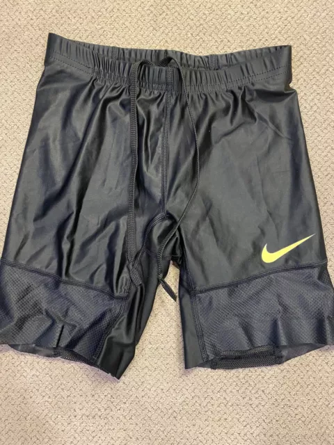 Mens Jock Nike Pro Elite Black Running Spandex Half Tights Compression Shorts XS