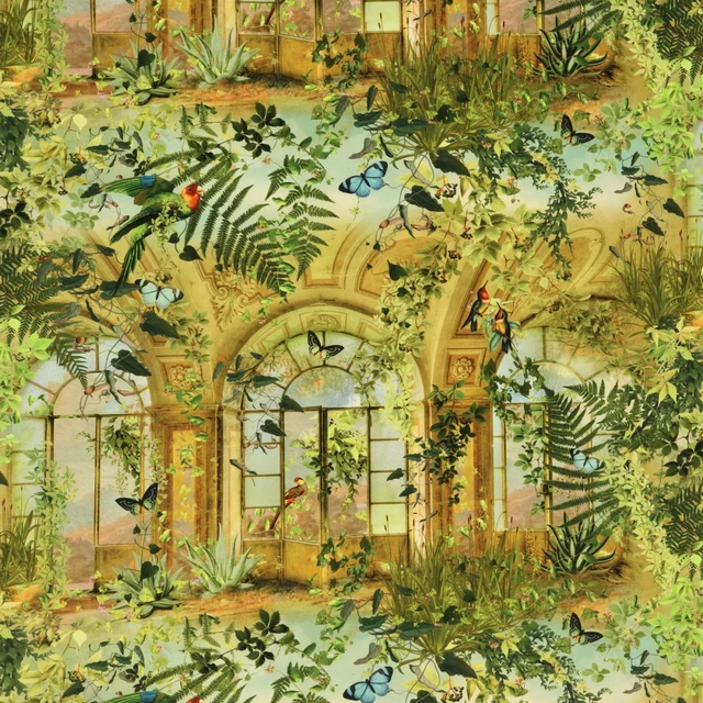 AVIARY FRENCH SOFT Velvet Fabric Multi Birds Exotic Upholstery Curtains