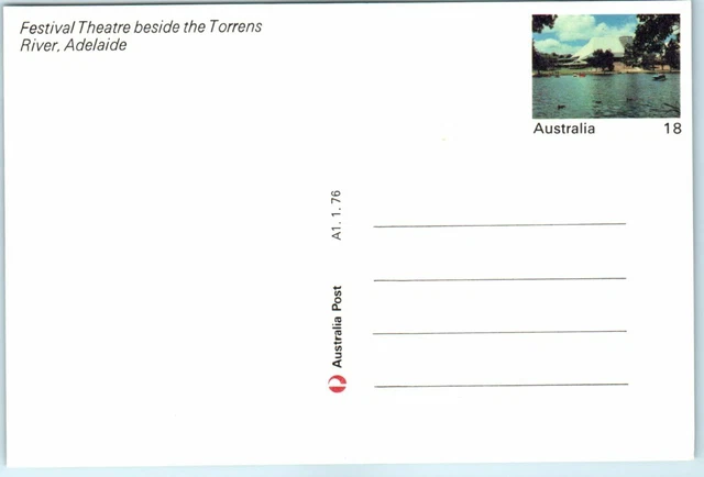 Postcard - Festival Theatre beside the Torrens River, Adelaide, Australia 2
