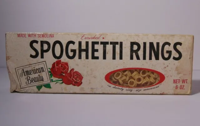 New Old Stock Vintage 1959 AMERICAN BEAUTY MACARONI SPOGHETTI RINGS KANSAS CITY