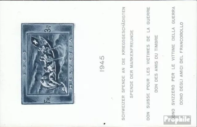 Suisse Bloc 11 oblitéré 1945 suisse don