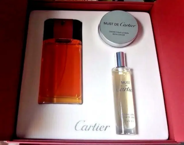 ❤️ Must Cartier,coffret prestige EDT 3.4oz.100 ml.bath caviar and dry body oil