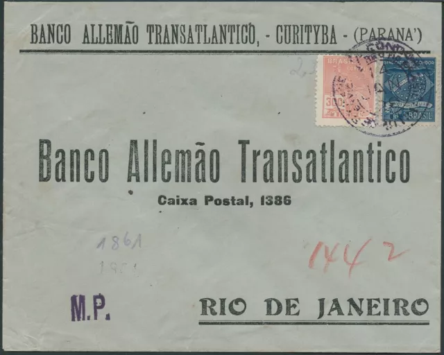 Brasilien 1929 Condor Brief MiF C5 Curityba nach Rio de Janeiro / 3