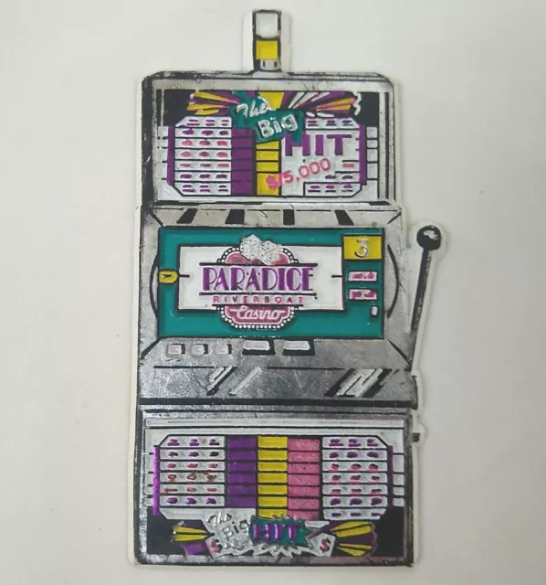 Vtg Rubber Slot Machine Magnet Par-A-Dice Casino East Peoria, IL