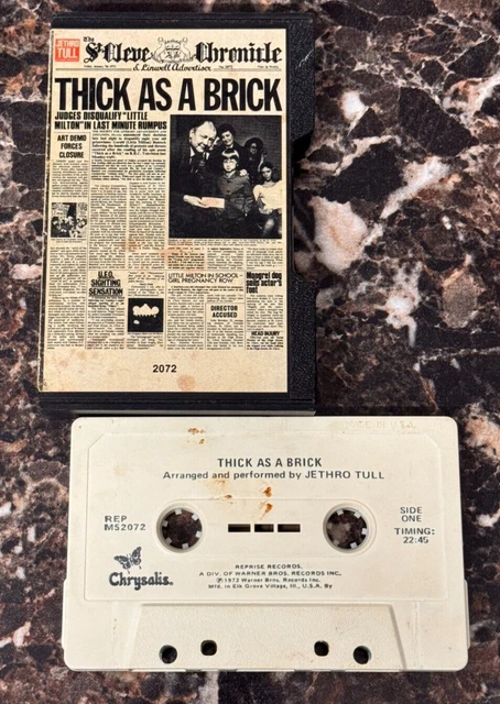 JETHRO TULL - Thick As A Brick Cassette Tape 1972 Chrysalis Slide Case ...