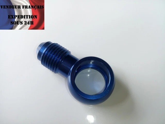 Banjo / oeillet simple Aluminium bleu AN6 diam. int. 12,1 mm VENDEUR FRANCAIS