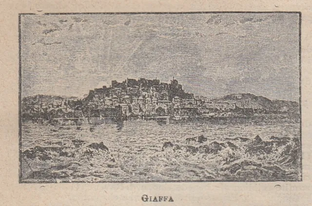 C5724 Israel, Jope ,Panorama, 1905 Xilógrafo Época, Vintage Engraving