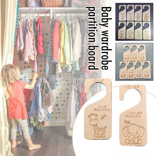 7/8Pcs Baby Clothing Size Age Dividers Zoo Theme Nursery Clothes Organizers AU