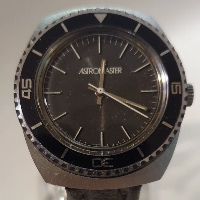 SKIN DIVER BULER AstroMaster Vintage 37mm Swiss Mechanic Orologio Uomo ...