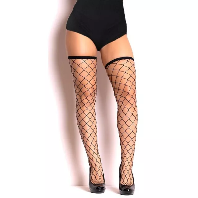 Elastic Fishnet Stockings Hold Ups Whale Net Mesh One Size