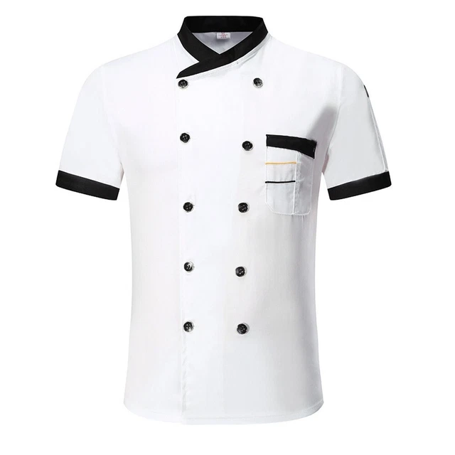 Unisex Chef Cooker Suit Outfit Set Uniform Jacket Coat Kitchen Apparel Vest Tops