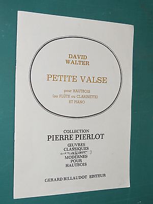 partition Petite valse pour Hautbois (flûte ou clarinette) et Piano D. WALTER