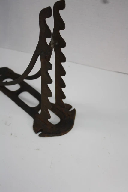 Antique Cast Iron Barn Horse Tack Harness Wall Rack Holder Farm Hand Tool Hook 3