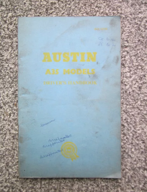 Austin A35 Models   Driver's Handbook