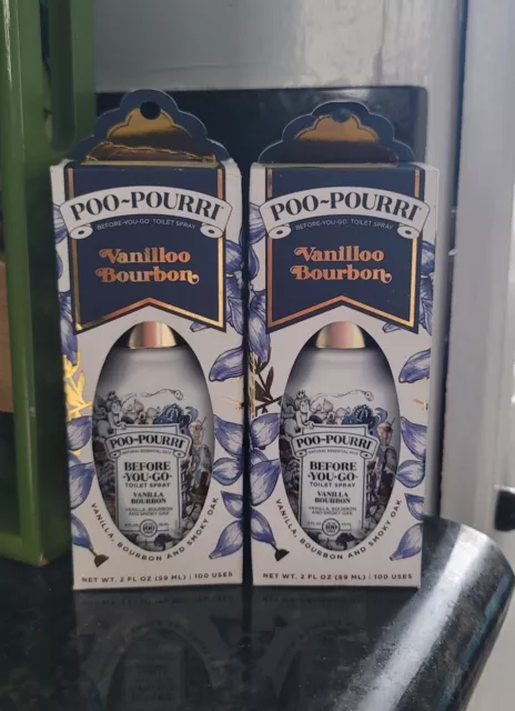 Poo-Pourri Vanilloo Bourbon Vanilla Toilet Spray 2 Pack New