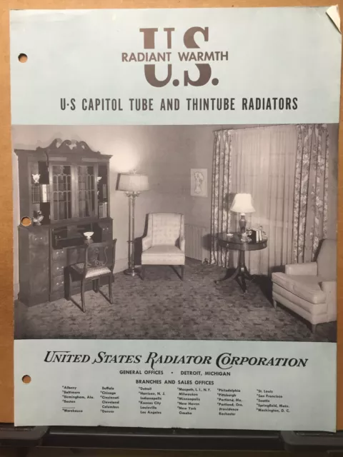 Vtg United States Radiator Corp Brochure 1940 Capitol Tube Cast Iron Radiator Vtg United States Radiator Corp Brochure 1940 Capitol Tube Cast Iron Radiator