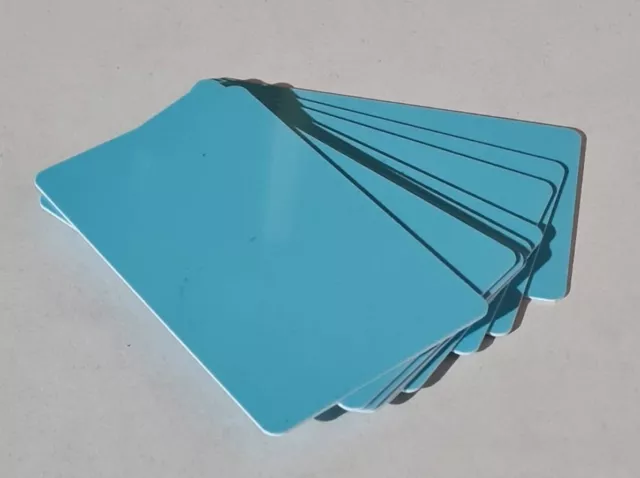 Blank PVC Plastic ID Cards 760 Micron Light Blue Gloss CR80 Credit Card Pk 500