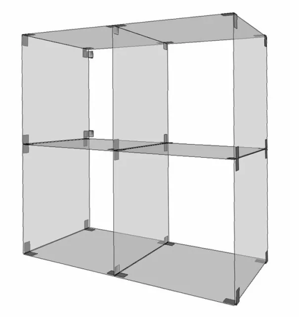 Glassteckvitrine Vitrine H 63 x B 63 cm Glasregal Steckvitrine Vitrinen Regal