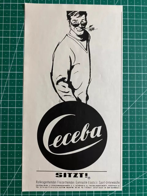 Ceceba Hemden Unterwäsche retro 60s Original 1968 Vintage Werbung Reklame advert