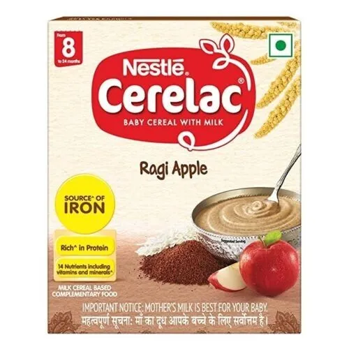 Nestlé CERELAC Baby Cereal with Milk, Ragi Apple – 6 Months, 300 gm