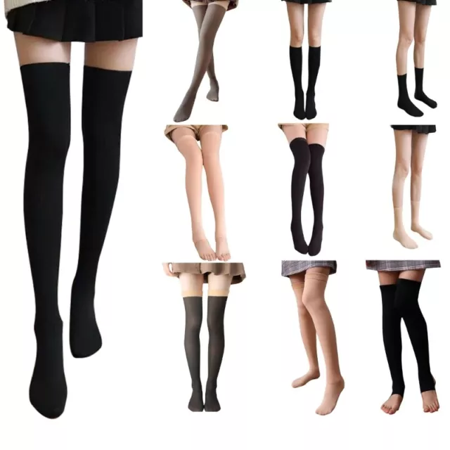 Warm Thermal Socks for Women Stretchy Thigh Socks Fleece Lined Winter Socks