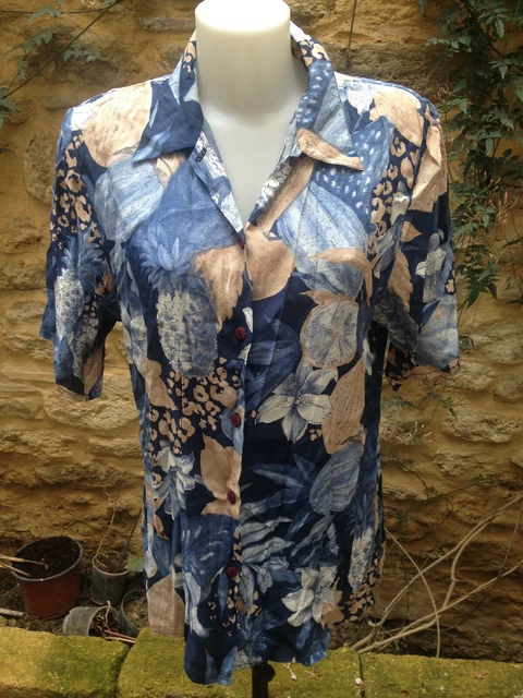 Chemisier Femme KIABI / CAMAIEU En Viscose Blanc Imprimé Géométrique - Taille 44, Occasion Très Bon état