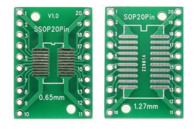 Adaptateur Convertisseur SOP20 SSOP20 TSSOP20 A DIP20 Dip 20 Ic PCB Adaptateur