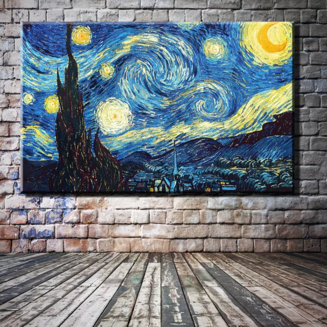 Vincent Van Gogh Notte stellata Repro, dipinto ad olio su tela 24x36'' -   Italia