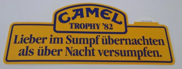 Werbe-Aufkleber Camel Trophy 1982 Papua-Neuguinea blau Lieber im Sumpf ...