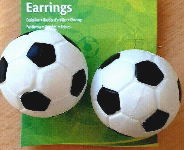 Ohrringe  pfiffig leicht  Fussball Fan Party  ca 5 cm  Neu