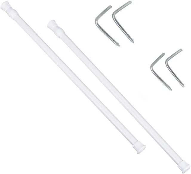 Vetrineinrete® Bastone Per Tenda Da Finestra 2 Pezzi Con Ganci A Vite Asta Telescopica Allungabile Bacchette Regolabili Per Infissi Porte (30 A 50 Cm) D10 - Foto 9