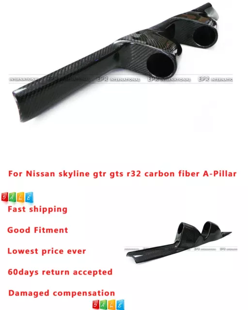 Carbon Fiber For Nissan R32 GTS GTR Inner window A-Pillar 52mm Twin Gauge Pod