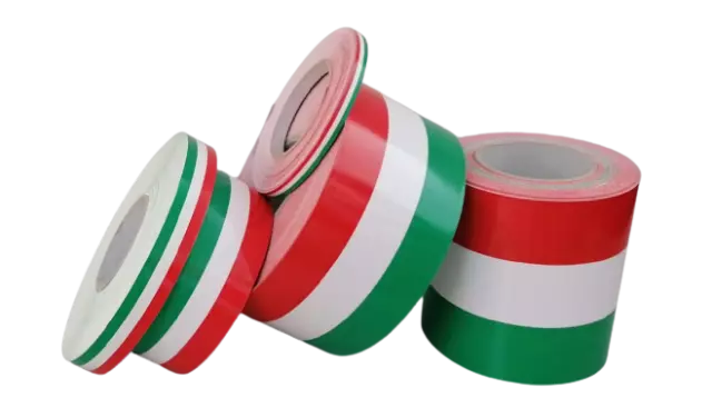 Banda adhesiva de vinilo bandera italiana para coche, motoneta y moto en 5 tamañ