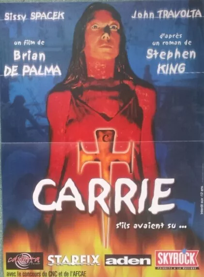 Affiche CARRIE. 40 x 60 cms. Brian de Palma, Sissy Spacek, John Travolta