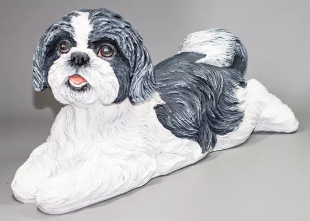 Shih Tzu Urn Dog Ashes Memorial Sculpture Pet Grave Decor Unique Funeral Tribute