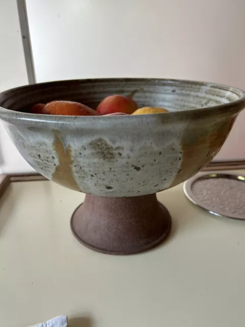 Vintage Studio Pottery Stoneware Vase  Fruit Bowl Mid Century 70's Cressey Era