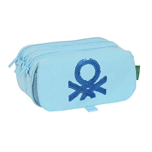 Dreifaches Mehrzweck-Etui Benetton Sequins Hellblau [21,5 x 10 x 8 cm]