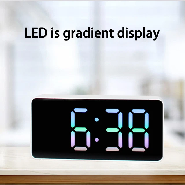 Alarm Clock Bedside LED Digital Date Time Snooze Function Adjustable Brightness