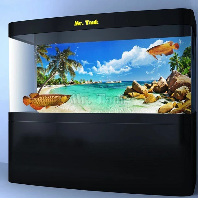Beach Large Aquarium Background Posters Self-Adhesive High Definition Fish Tanks