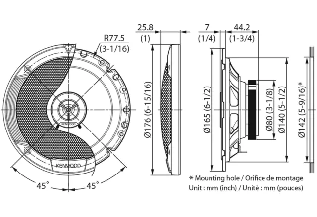 Kenwood für Seat Mii 11 - 21  Lautsprecher Boxen Komplett Set Tür Vorn  300 W 3