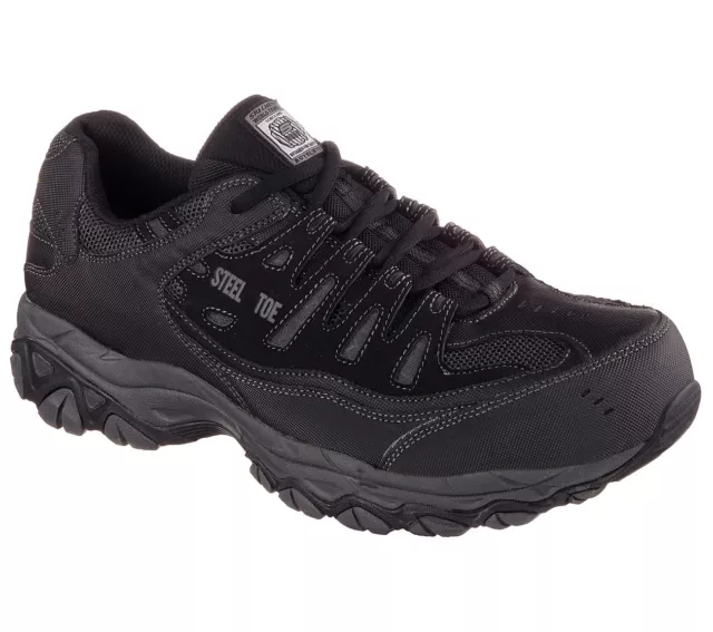 Skechers Men's 77055 Work Relaxed Fit Cankton Steel Toe Safety Work Shoes