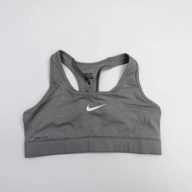 Nike Pro Sports Bra Womens Small Seamless Stretch Workout Gym Black Gray