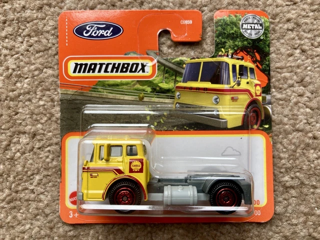 Matchbox Shell Pack MATCHBOX 1965 FORD C900 'Shell'. 2022 model. yellow/red. Short card ...